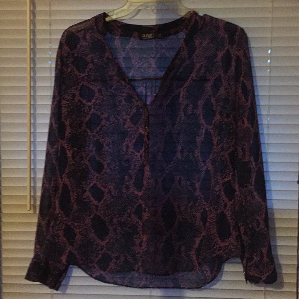 Purple and Navy Blouse